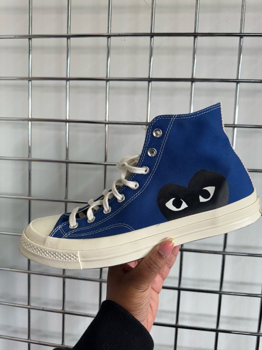 Converse x Comme des Garcons CDG Chuck 70 High Blue Quartz Men 12 Women 14 Heart - Picture 2 of 12